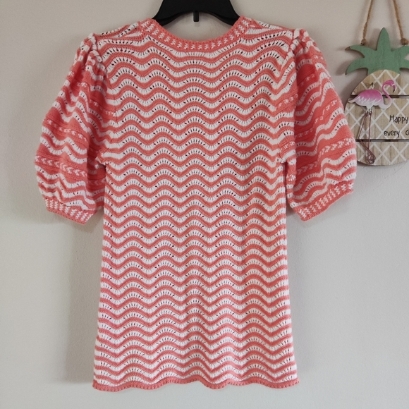 5/$25 Ella Moss Puffed Short Sleeve Sweater Top Size M - Picture 10 of 15